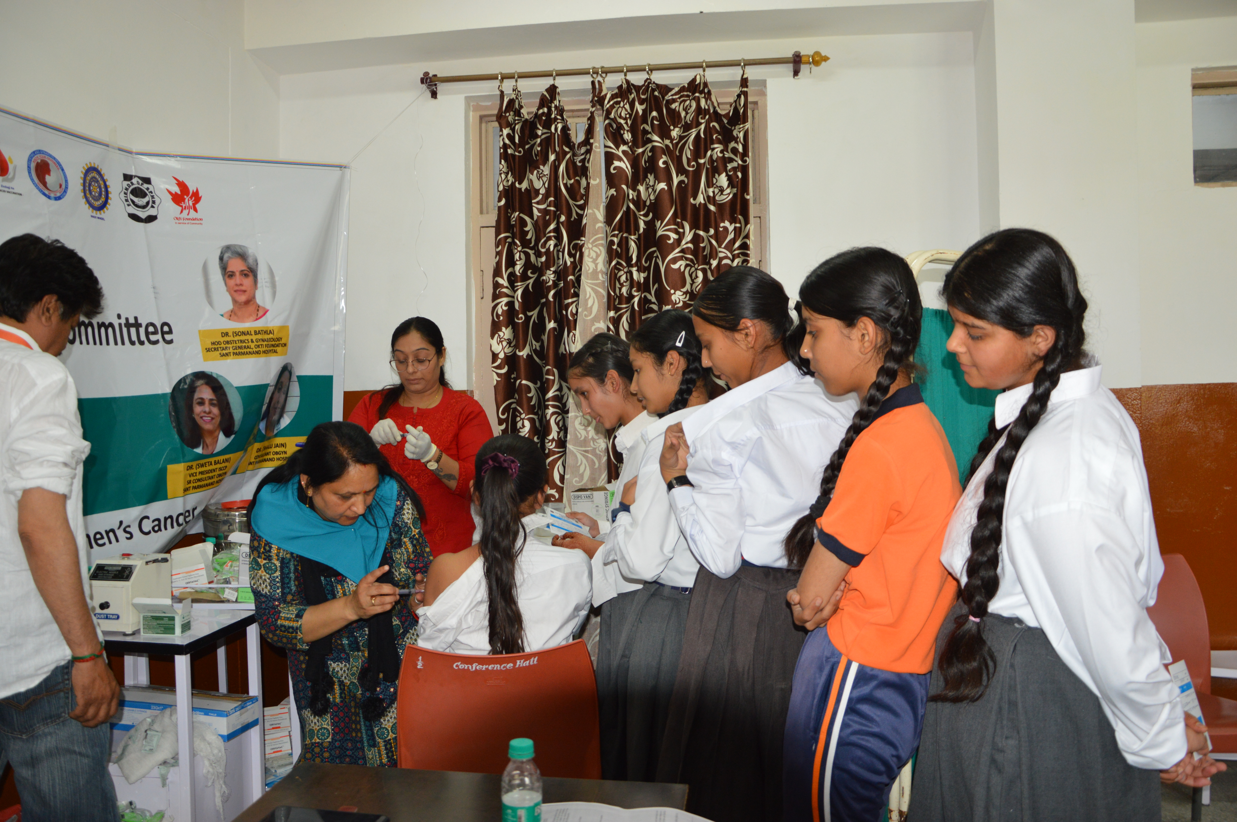 Women and children at health event